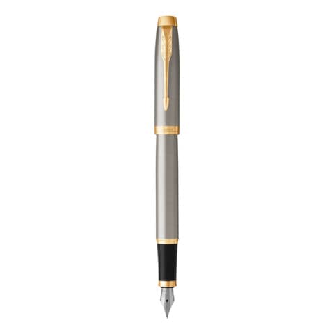Penna stilografica Parker IM punta M inchiostro blu Brushed Metal GT – 1931656