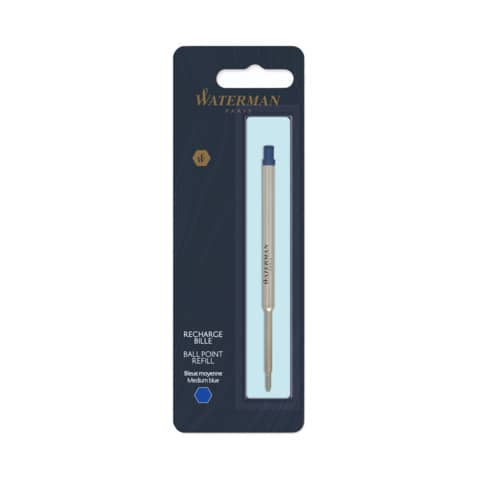 Refill penna a sfera Waterman in blister Waterman punta media – blu S0944490