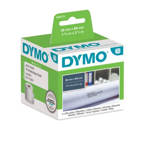 Rotolo 260 etichette Dymo LabelWriter 36×89 mm bianco – 1983172