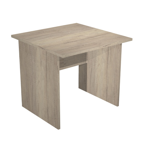Scrivania piano rovere canadese gamba a pannello in melaminico in tinta Presto 80x80xH.72 cm – 001PAN/J