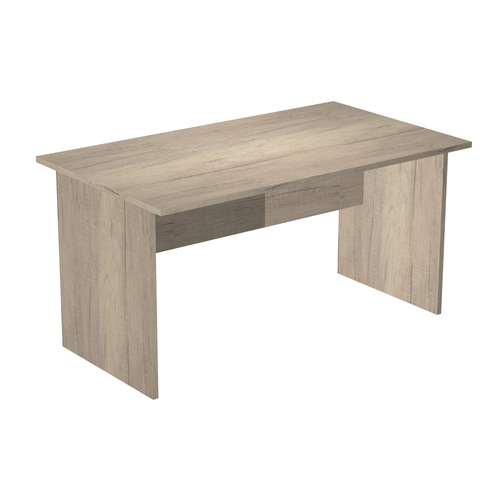 Scrivania piano rovere canadese gamba a pannello in melaminico in tinta Presto 140x80xH.72 cm – 002PAN/J