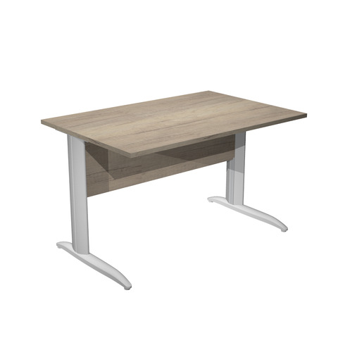 Scrivania piano rovere canadese gamba a L in metallo grigio alluminio Presto 120x80xH.72 cm – 004K2/J/AA