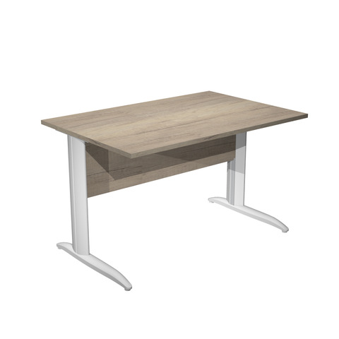 Scrivania piano rovere canadese gamba a L in metallo bianco Presto 120x80xH.72 cm – 004K2/J/AN