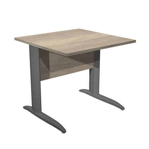 Scrivania piano rovere canadese gamba a L in metallo antracite Presto 80x80xH.72 cm – 001K2/J/AF
