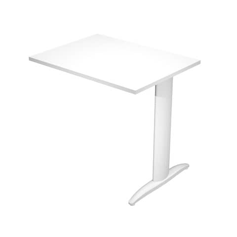 Allungo diretto con fianco metal a T 80x60xH.72 cm bianco Presto gamba grigio alluminio 9006 – ALL-PRM-3-AA
