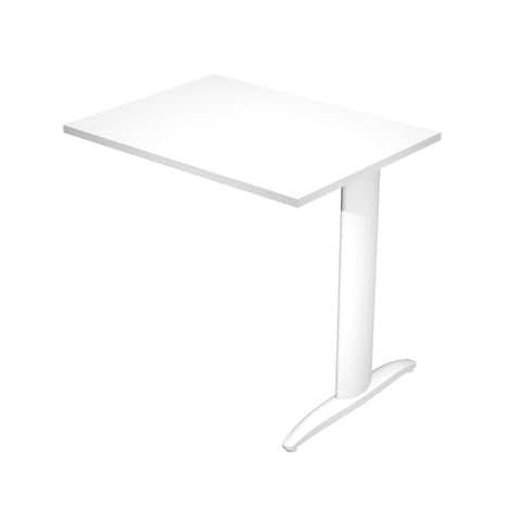 Allungo diretto con fianco metal a T 80x60xH.72 cm bianco Presto gamba bianco opaco 9010 – ALL-PRM-3-AN