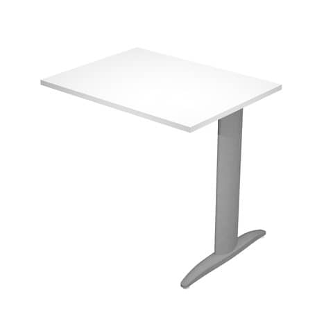 Allungo diretto con fianco metal a T 80x60xH.72 cm bianco Presto gamba antracite opaco 7016 – ALL-PRM-3-AF