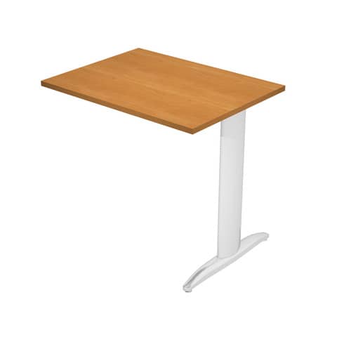 Allungo diretto con fianco metal a T 80x60xH.72 cm noce chiaro Presto gamba verniciata effetto cromato –