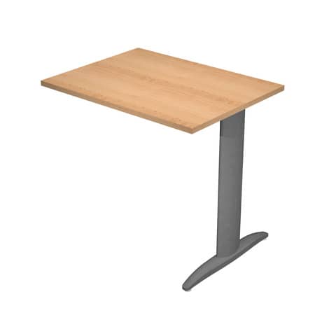Allungo diretto con fianco metal a T 80x60xH.72 cm faggio Presto gamba antracite opaco 7016 – ALL-PRM-6-AF