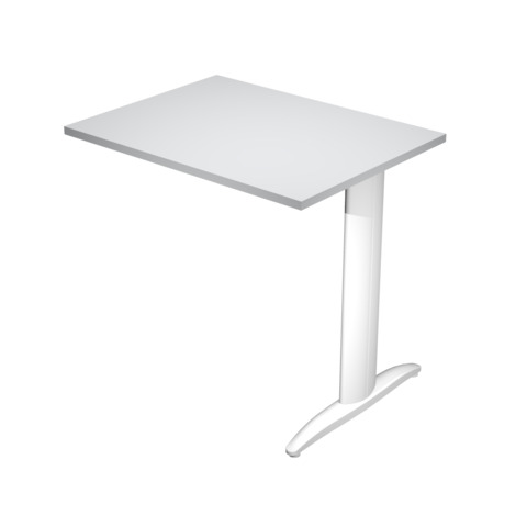 Allungo diretto con fianco metal a T 80x60xH.72 cm grigio Presto gamba bianco opaco 9010 – ALL-PRM-9-AN