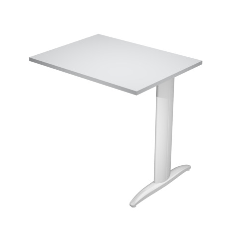Allungo diretto con fianco metal a T 80x60xH.72 cm grigio Presto gamba verniciata effetto cromato –