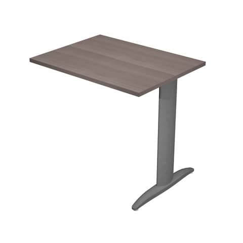 Allungo diretto con fianco metal a T 80x60xH.72 cm frassino toscano Presto gamba antracite opaco 7016 –