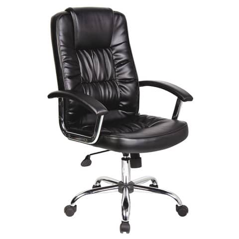 Poltrona direzionale nera ecopelle con braccioli Office Products Cyprus 23023361-05