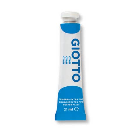 Tempera Giotto Extra ultrafine in tubetto 21 ml ciano – F35501500