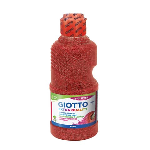Tempera pronta Giotto glitter in flacone 250 ml rosso glitterato – F53120600