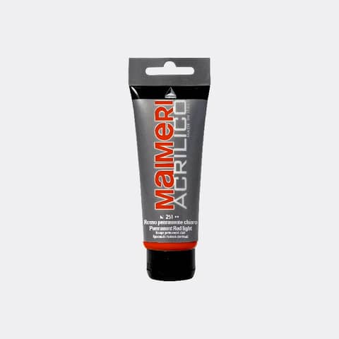 Colore acrilico Maimeri in tubetto 75 ml rosso permanente chiaro – M0916251