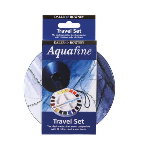 Acquerelli superfini Daler Rowney Aquafine 18 colori assortiti + pennello + tavolozza – D131900030