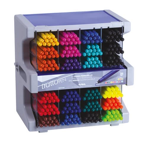 Espositore modulare 288 penne Tratto Pen punta sintetica – colori assortiti – F832800