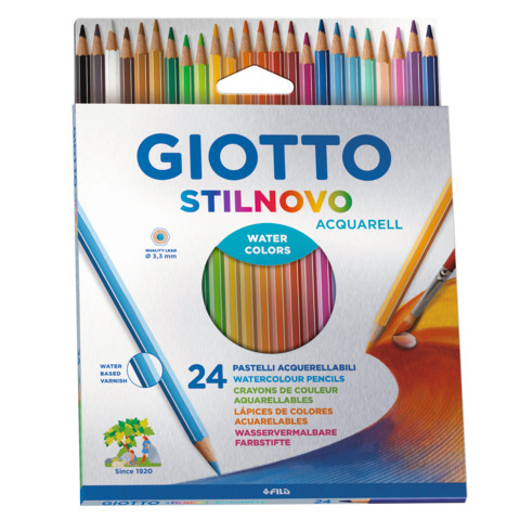 Matite acquerellabili Giotto Stilnovo in conf. da 24 colori assortiti water colors – F255800