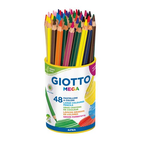 Matite colorate Giotto Mega in conf. 48 pezzi colori assortiti – F518100