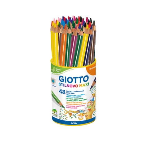 Matite colorate Giotto Stilnovo Maxi in conf. 48 pezzi colori assortiti – F226300