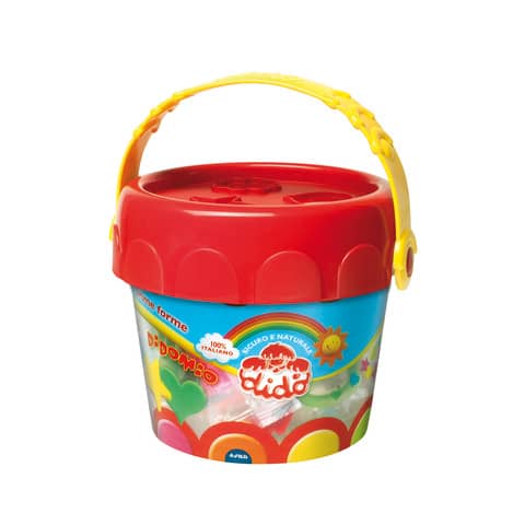 Pasta modellabile in secchiello Didò – Prime Forme DidoMio – 8 salsicciotti colori assortiti  – F397700