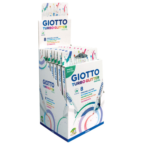 Pennarelli Giotto Turbo Glitter in conf. da 8 colori Pastel assortiti F426300