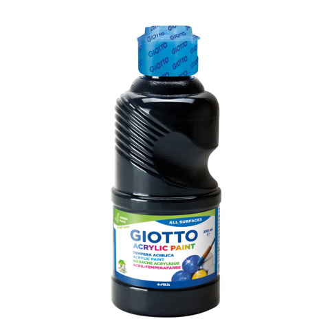 Tempera acrilica Giotto in flacone da 250 ml nero – F53402400