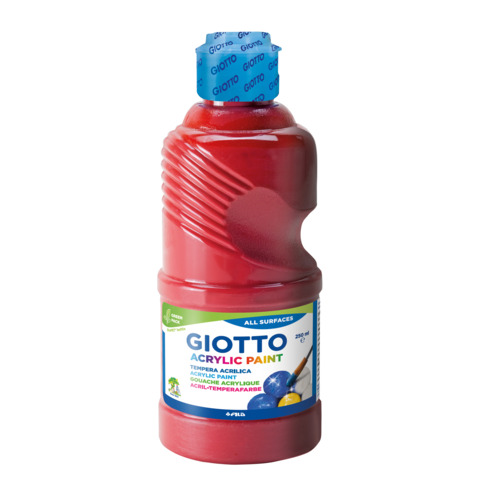 Tempera acrilica Giotto in flacone da 250 ml rosso – F53400800