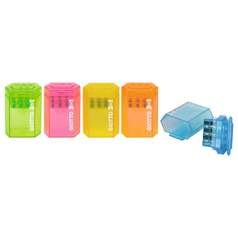 Temperamatite 3 in 1 Giotto colori assortiti – 3 fori – colori assortiti – F232100