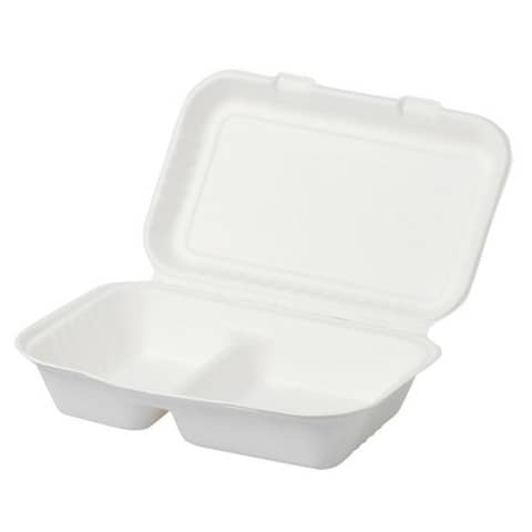 Menù Box in polpa di cellulosa Dopla Professional – 2 scomparti bianco – conf. 50 pz – 20217