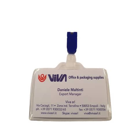 Portanome in pvc Viva aggancio-cartoncino conf. 100pz 95×60 mm 145+150PL