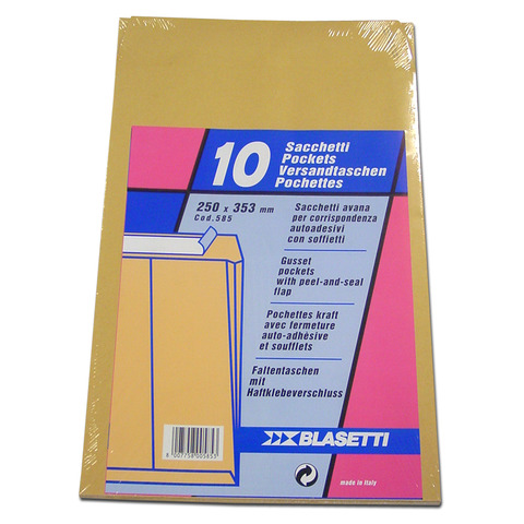 Busta a sacco Blasetti Monodex Avana – 120 g/m² – in conf. 10 buste – 250×353 mm – 585