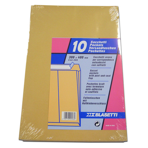 Busta a sacco Blasetti Monodex Avana – 120 g/m² – in conf. 10 buste – 300×400 mm – 586