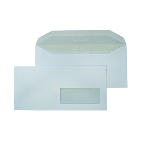 Busta bianca con finestra Blasetti Super Pocket 80 g/m² in conf. 500 buste 110×230 mm – 126