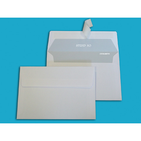 Busta bianca con lembo Blasetti Strip 80 g/m² in conf. da 500 buste 114×162 mm 007