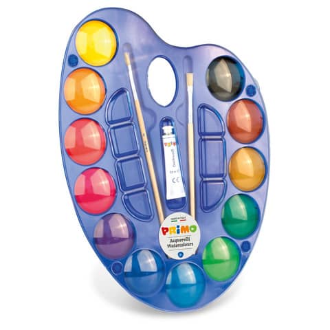 Acquerelli Primo Ø 44 mm in conf. da 12 colori assortiti + tavolozza – 102A12TOM