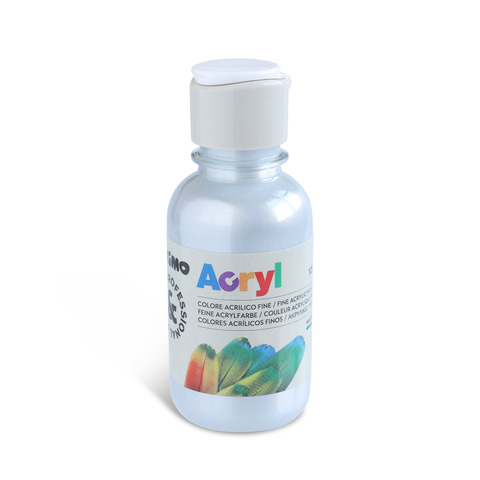 Colore acrilico Primo in bottiglia PET con tappo dosatore 125 ml – 910 argento – 402TA125910