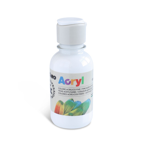 Colore acrilico Primo in bottiglia PET con tappo dosatore 125 ml – 100 bianco – 402TA125100