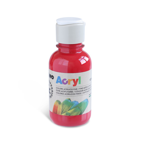 Colore acrilico Primo in bottiglia PET con tappo dosatore 125 ml – 310 rosso carminio – 402TA125310