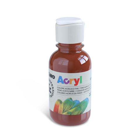 Colore acrilico Primo in bottiglia PET con tappo dosatore 125 ml – 730 terra di Siena bruciata – 402TA125730