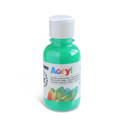 Colore acrilico Primo in bottiglia PET con tappo dosatore 125 ml – 610 verde brillante – 402TA125610