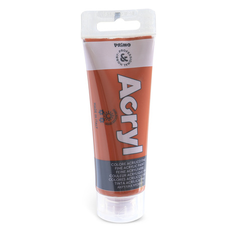 Colore acrilico Primo in tubetto in polietilene 75 ml – 730 terra di Siena bruciata – 420TA75730