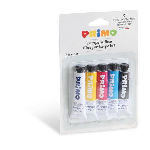 Tempera 12 ml – blister 5 tubetti – Primo colori assortiti – 442T5BL