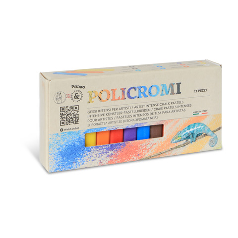 Gessi policromi per artisti Primo in conf. da 12 colori assortiti – 020GC12I