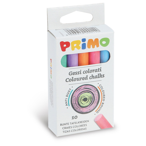Gessi tondi Primo – conf. 100 gessetti in scatolette da 10 – colori assortiti – 014GC10R