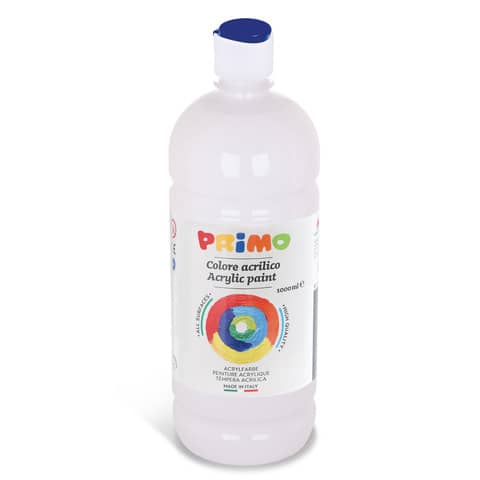 Colore acrilico Primo in bottiglia con tappo dosatore 1000 ml – 100 bianco 404TA1000100