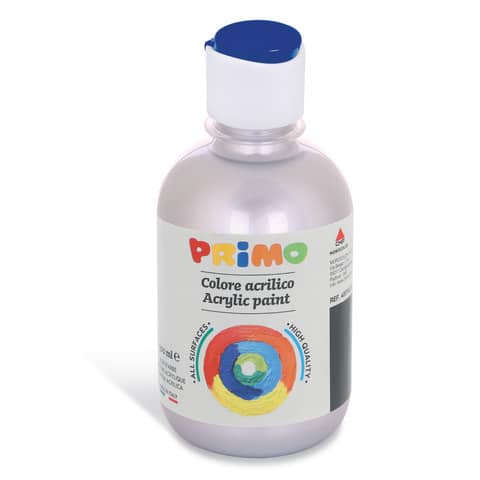 Colore acrilico Primo in bottiglia con tappo dosatore 300 ml – 910 argento 400TA300910