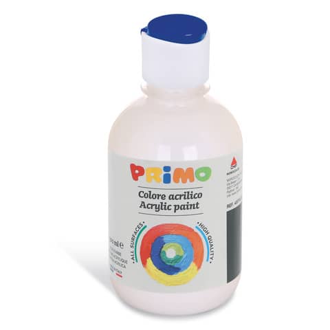 Colore acrilico Primo in bottiglia con tappo dosatore 300 ml – 100 bianco 400TA300100