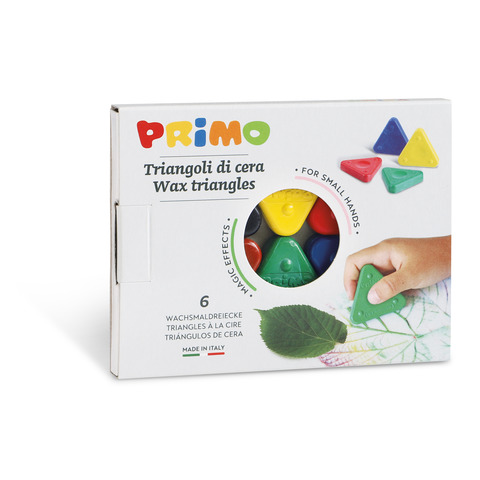 Triangoli di cera Primo 5 mm colori assortiti – conf. 6 pezzi – 074TRI6